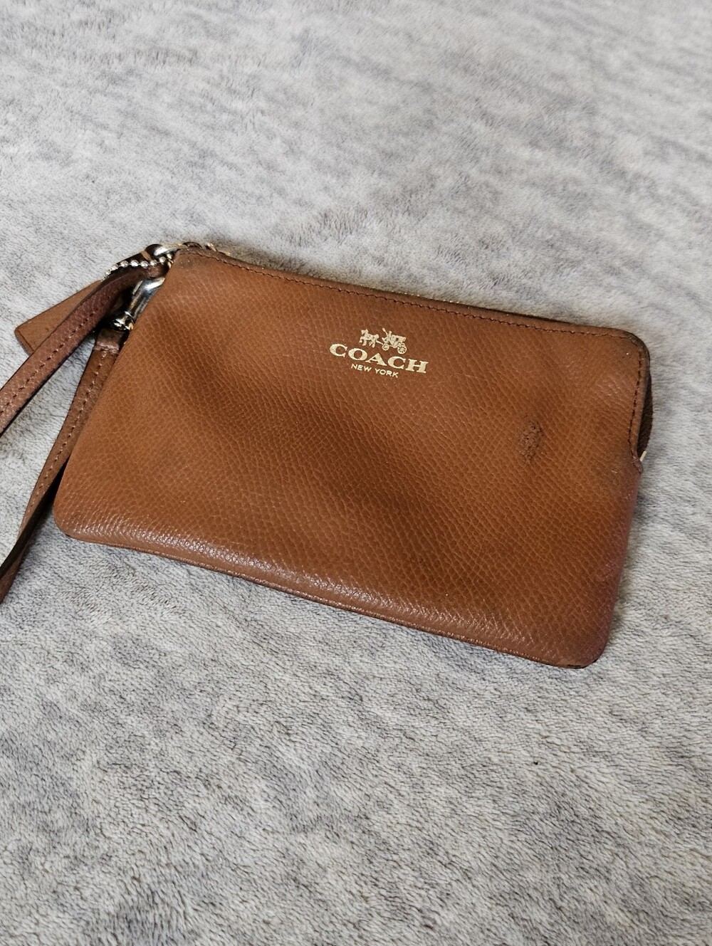 Coach Wristlet Wallet Brown Leather